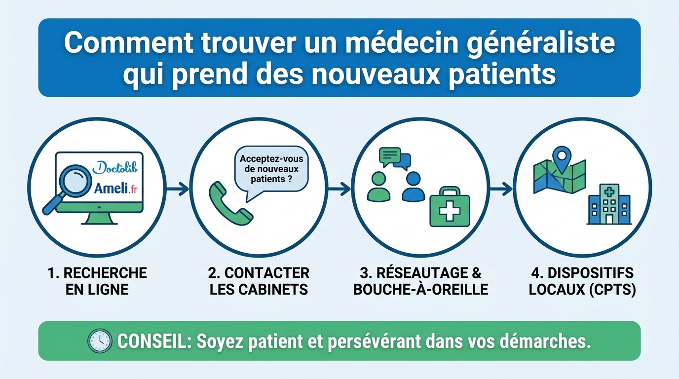 Comment trouver un médecin généraliste qui prend des nouveaux patients 1 Comment chercher un médecin généraliste qui accepte des nouveaux patients ?
