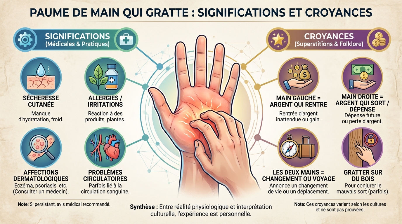 Paume de main qui gratte : signification et croyances 1 Causes médicales