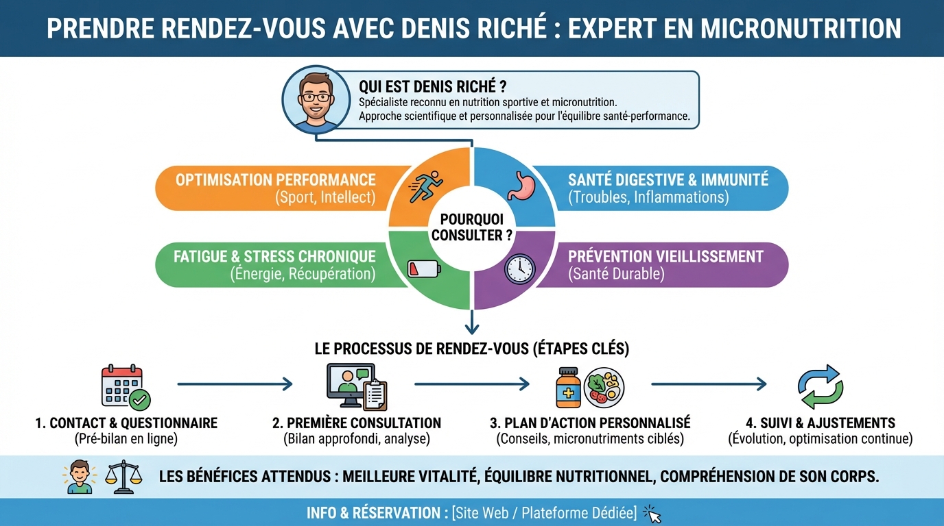 Prendre rendez-vous avec denis riché : un expert en micronutrition 1 Comment prendre rendez-vous ?