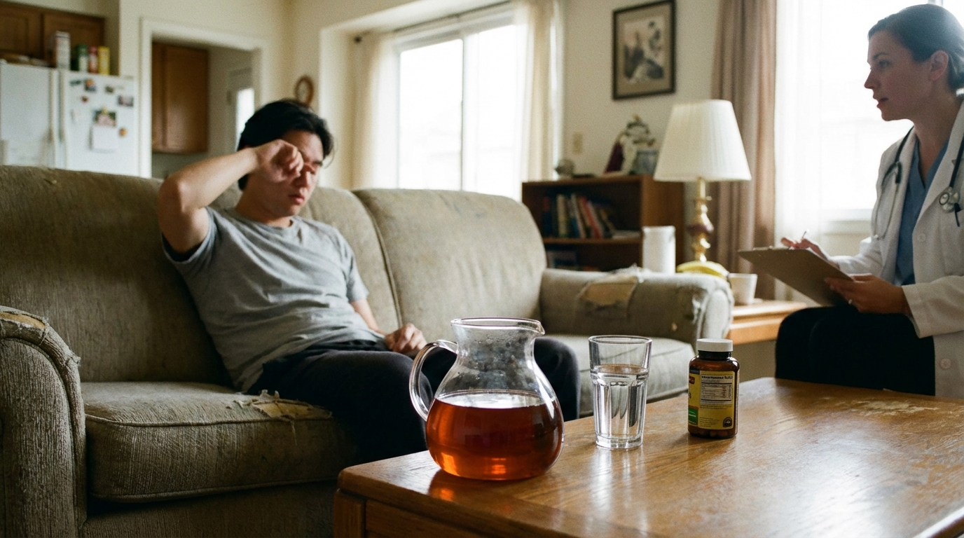 Urine foncée et grosse fatigue : causes et solutions