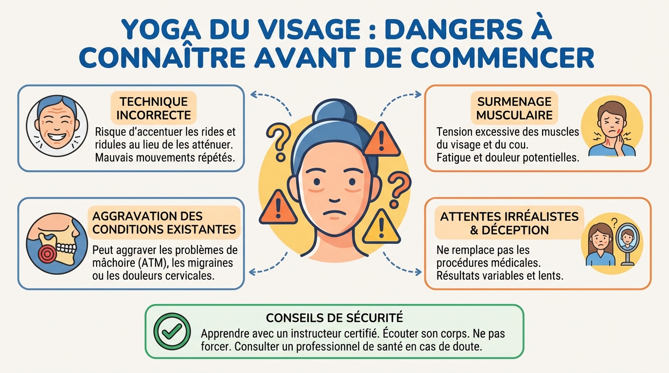 Yoga du visage : dangers à connaître avant de commencer 1 Les dangers associés au yoga du visage