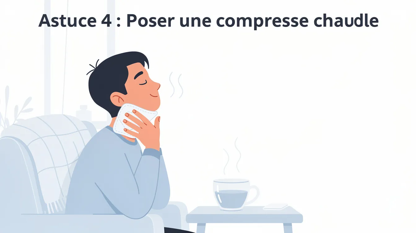 Comment arrêter de tousser en 5 minutes : 8 méthodes efficaces 1 Astuce 4 : Poser une compresse chaude